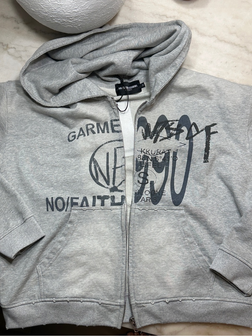 No Faith Studios Grey Zipup Jacket